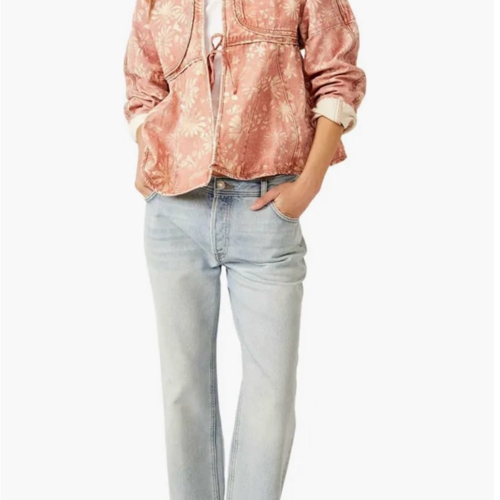 Free People Lua Floral Denim Jacket Size XS - Picture 2 of 7